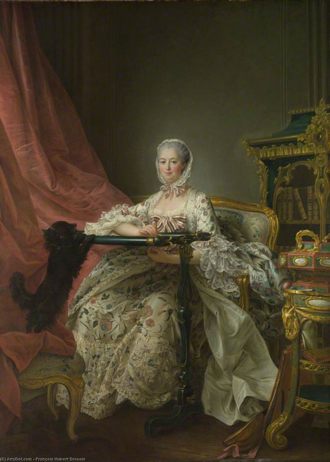 Madame De Pompadour At Her Tambour Frame — François Hubert Drouais