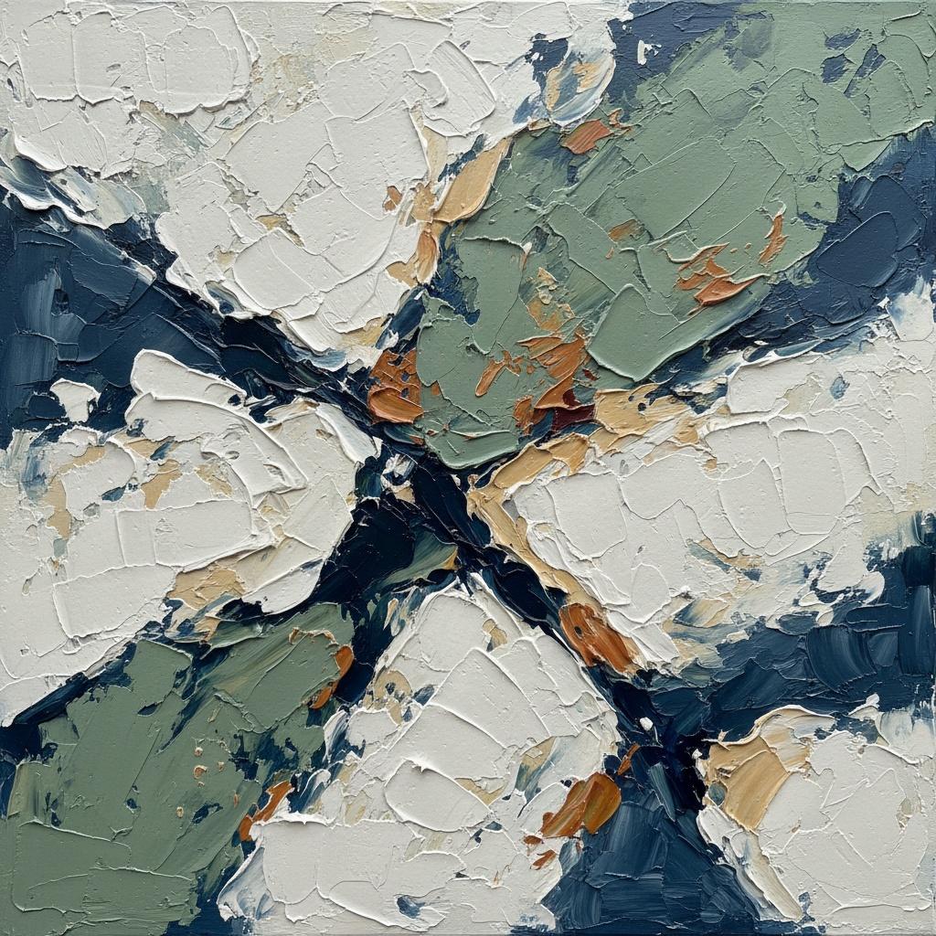 Strahlende Fragmente Der Mitternacht: Eine Skulpturale Studie In Impasto Und Organischer Bewegung — Christian Noiret