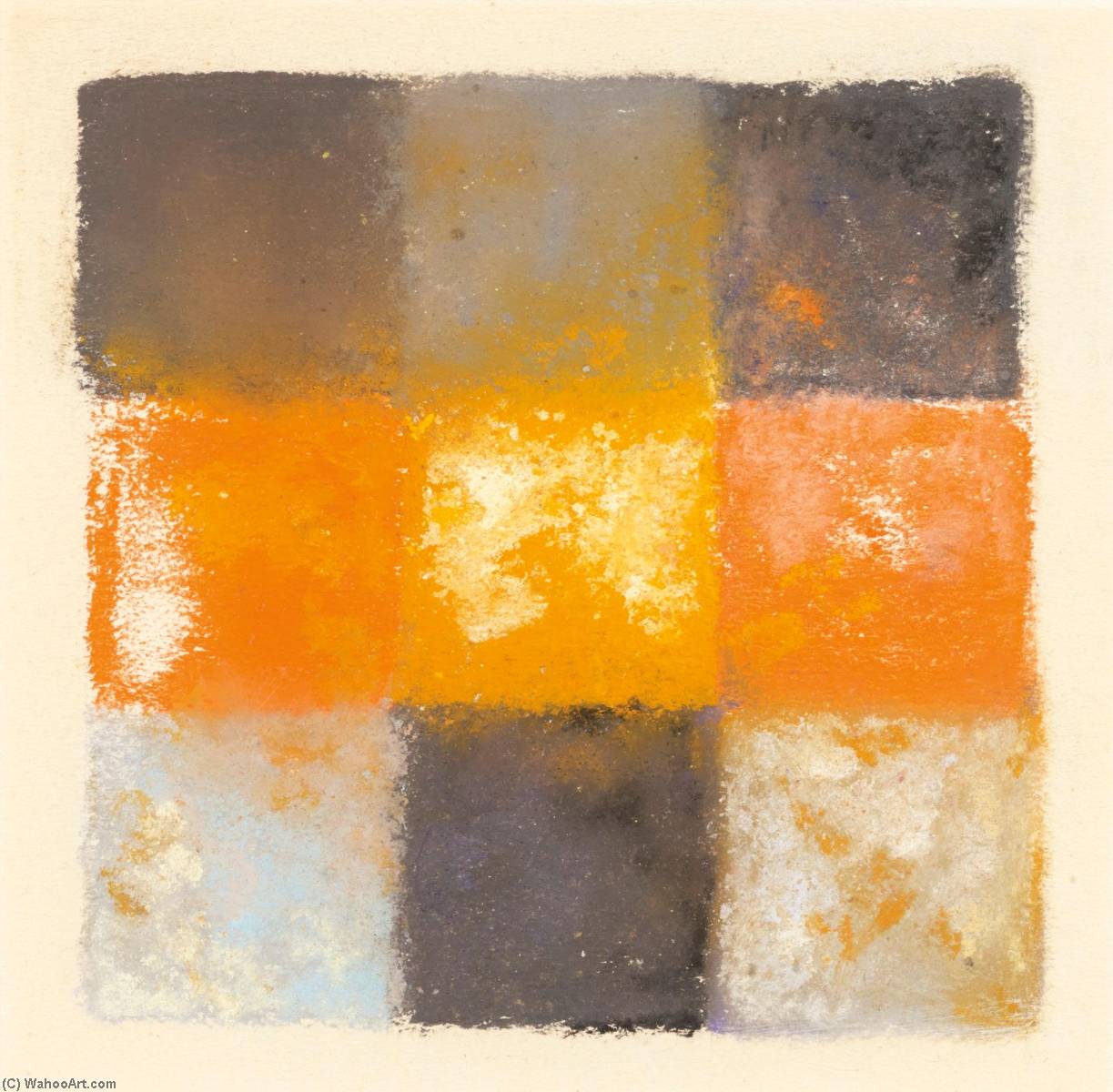 Abstraktion In Weiss, Orange Und Schwarz — Augusto Giacometti
