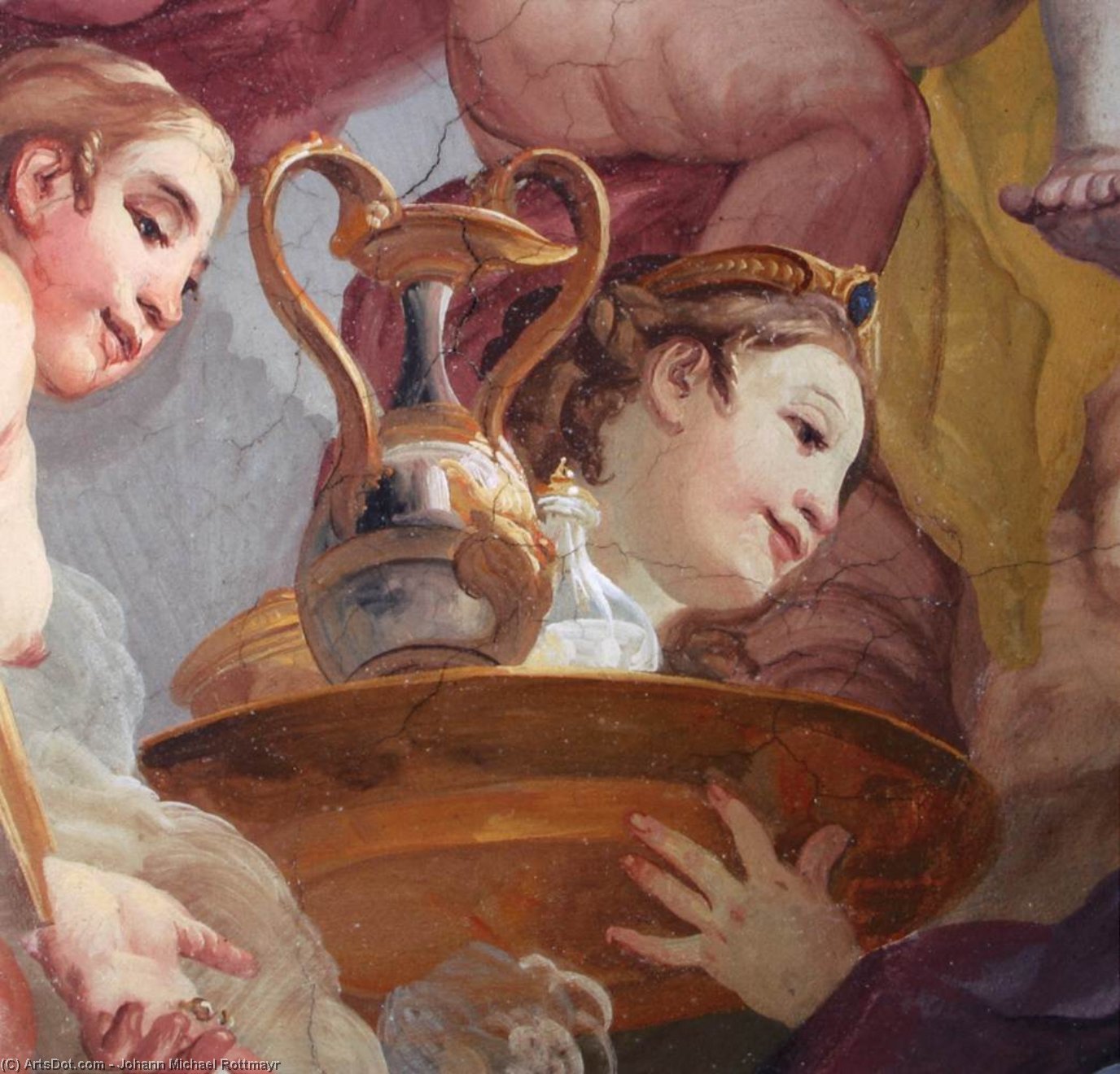 Retrete De Marte Y Venus (detalle) — Johann Michael Rottmayr
