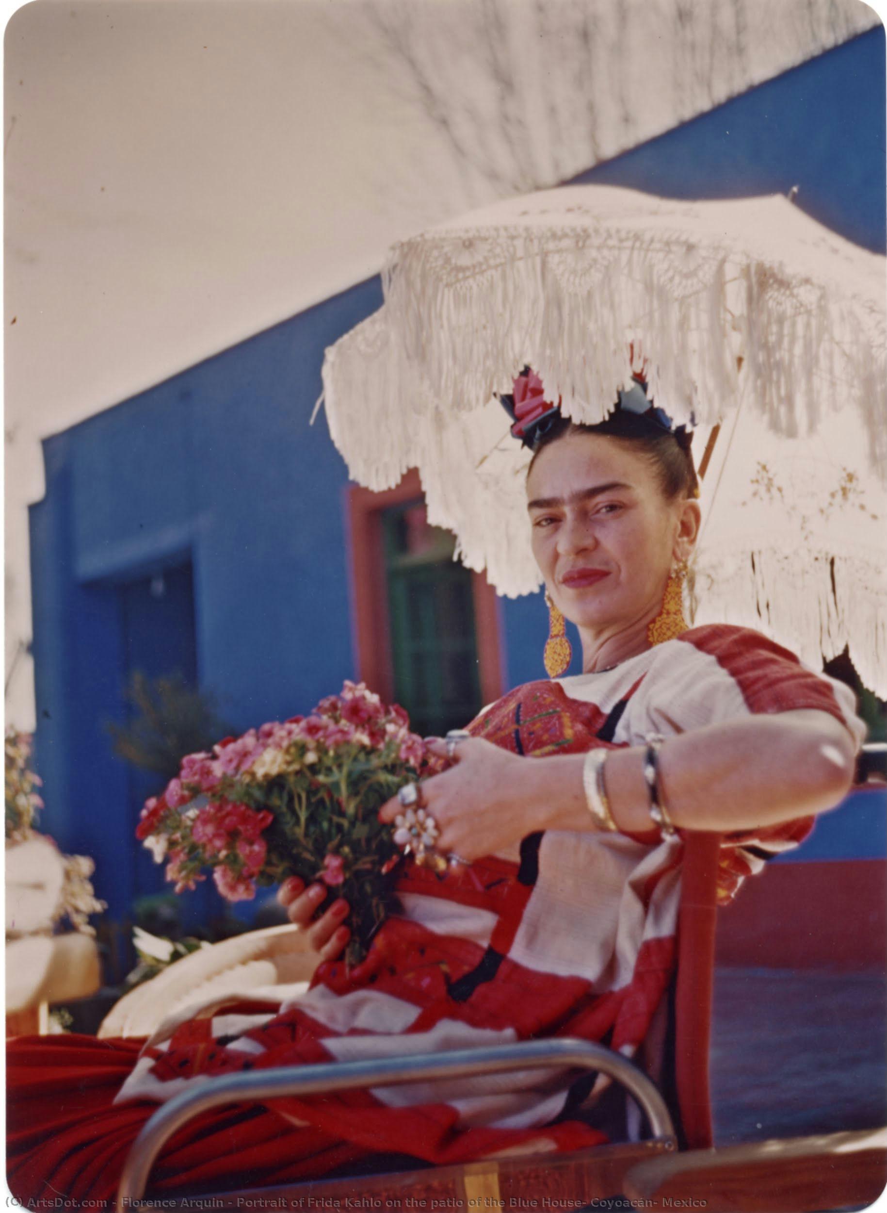 Portrait Of Frida Kahlo On The Patio Of The Blue House, Coyoacán, Mexico — Florence Arquin