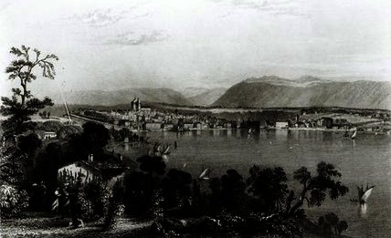 Geneva From Coligny — ウィリアム・ヘンリー・バートレット