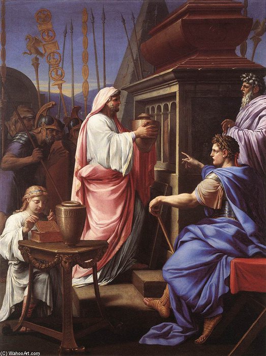 Caligula Depositing The Ashes Of His Mother And Brother In The Tomb Of His Ancestors — Brother Lesueur (eustache Le Sueur)