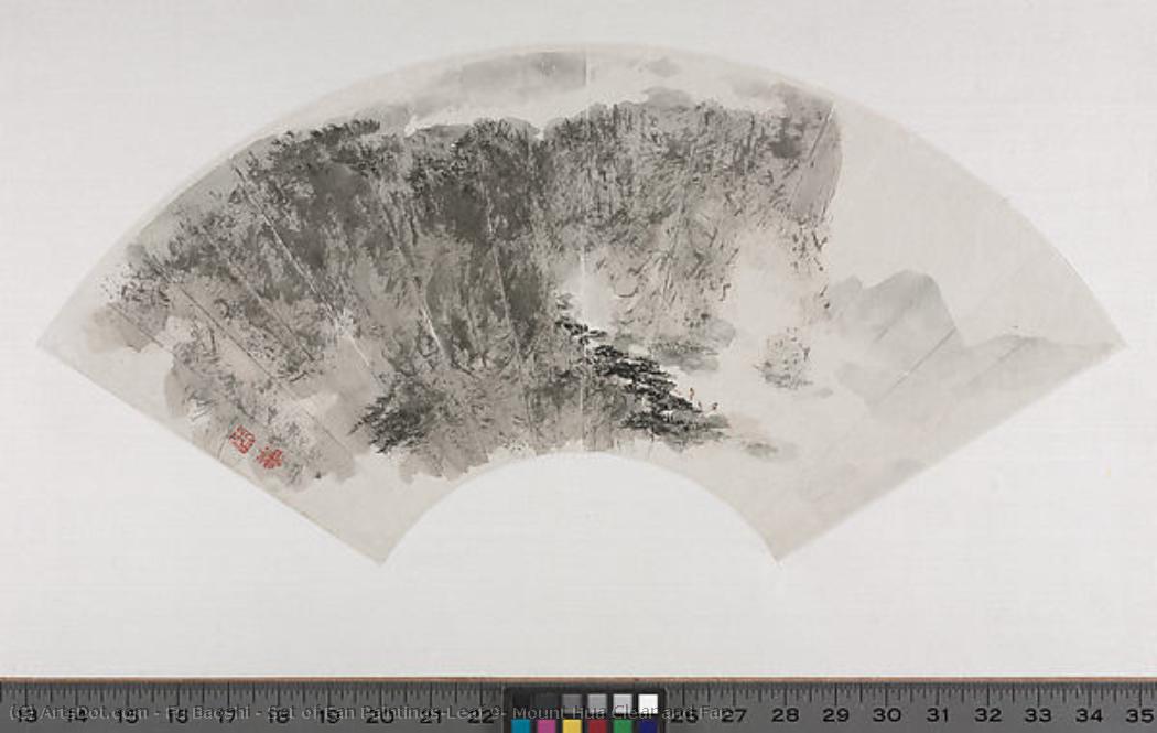 Set Of Fan Paintings Leaf 9: Mount Hua Clear And Far — Fu Baoshi