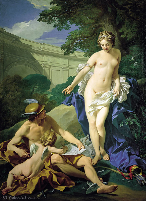 Venus, Mercury And Love — Louis Michel Van Loo