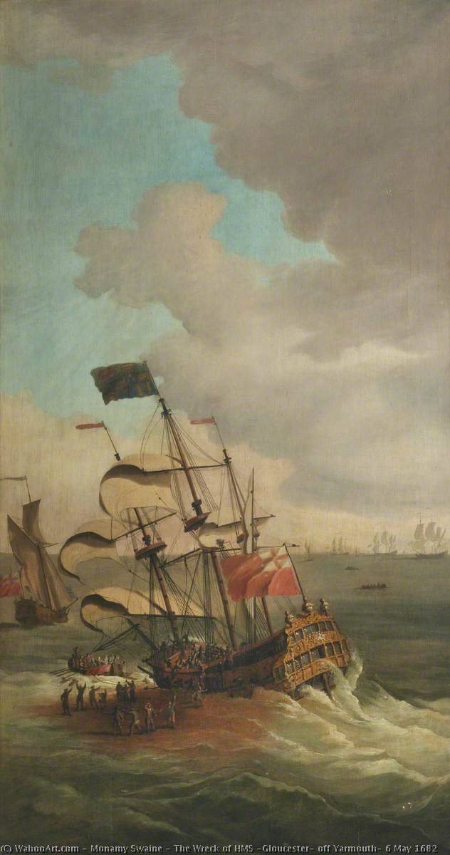 The Wreck Of Hms 'gloucester' Off Yarmouth, 6 May 1682 — Monamy Swaine