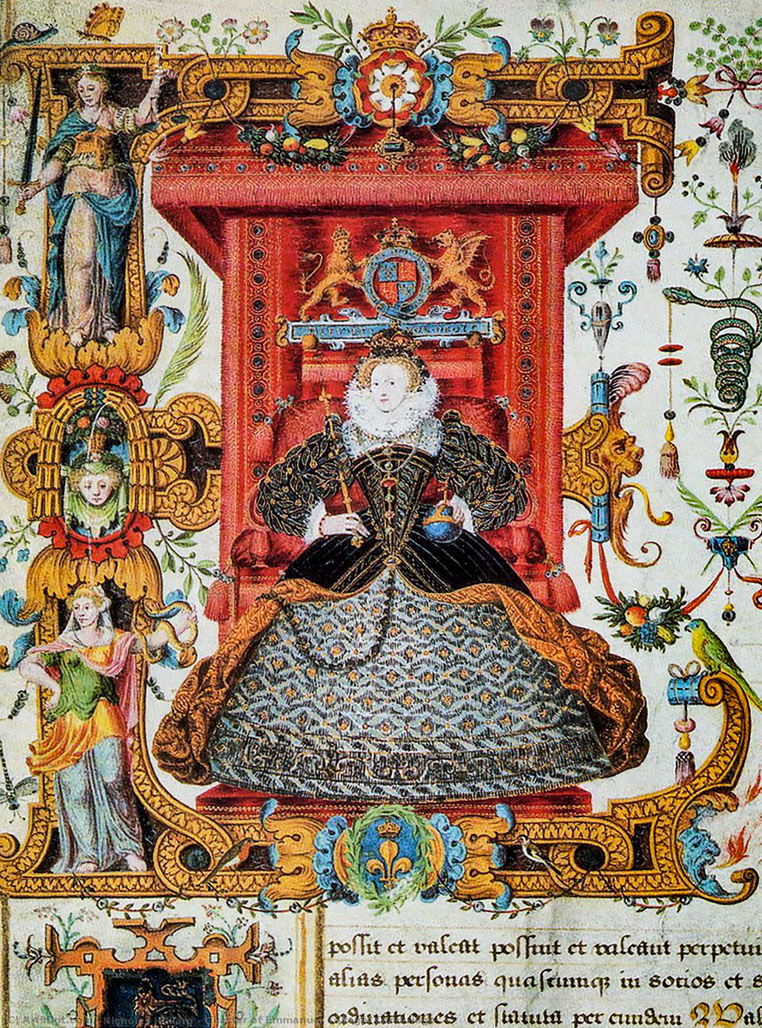 Charter Of Emmanuel College, Cambridge — Nicholas Hilliard