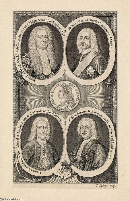 George Ii And His Officials — Thomas Jefferys