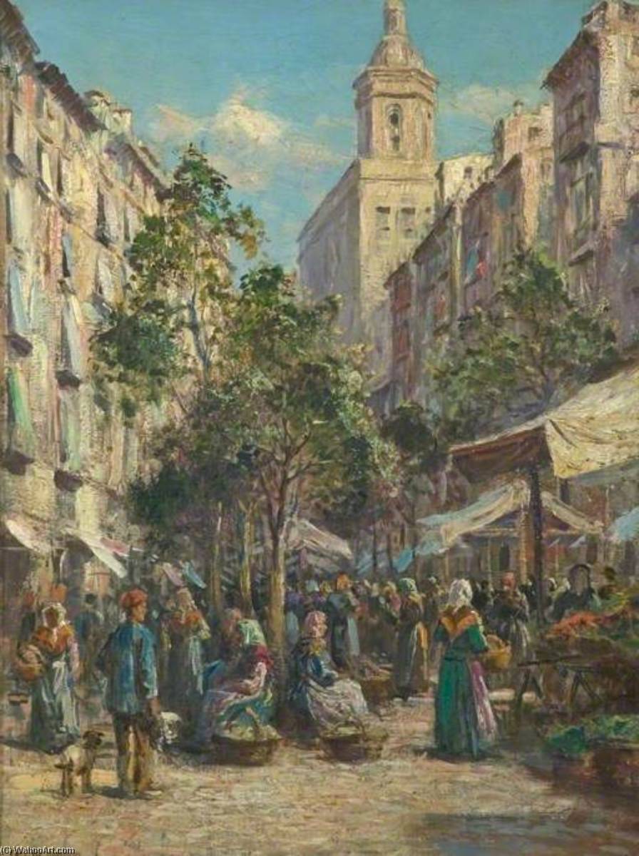 The Market, Gerona, Spain — Arthur Trevor Haddon