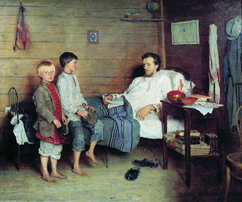 Visit Of The Unhealthy Teacher — Nikolai Petrovich Bogdanov Belsky