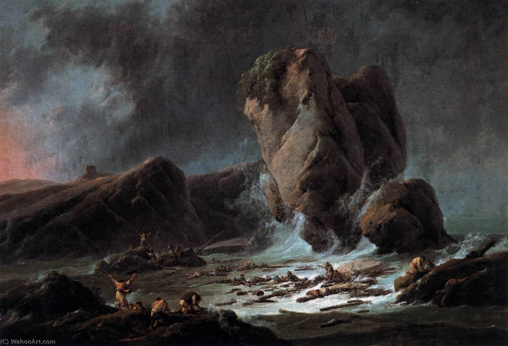 Shipwrecked Sailors Coming Ashore — Jean-baptiste Pillement