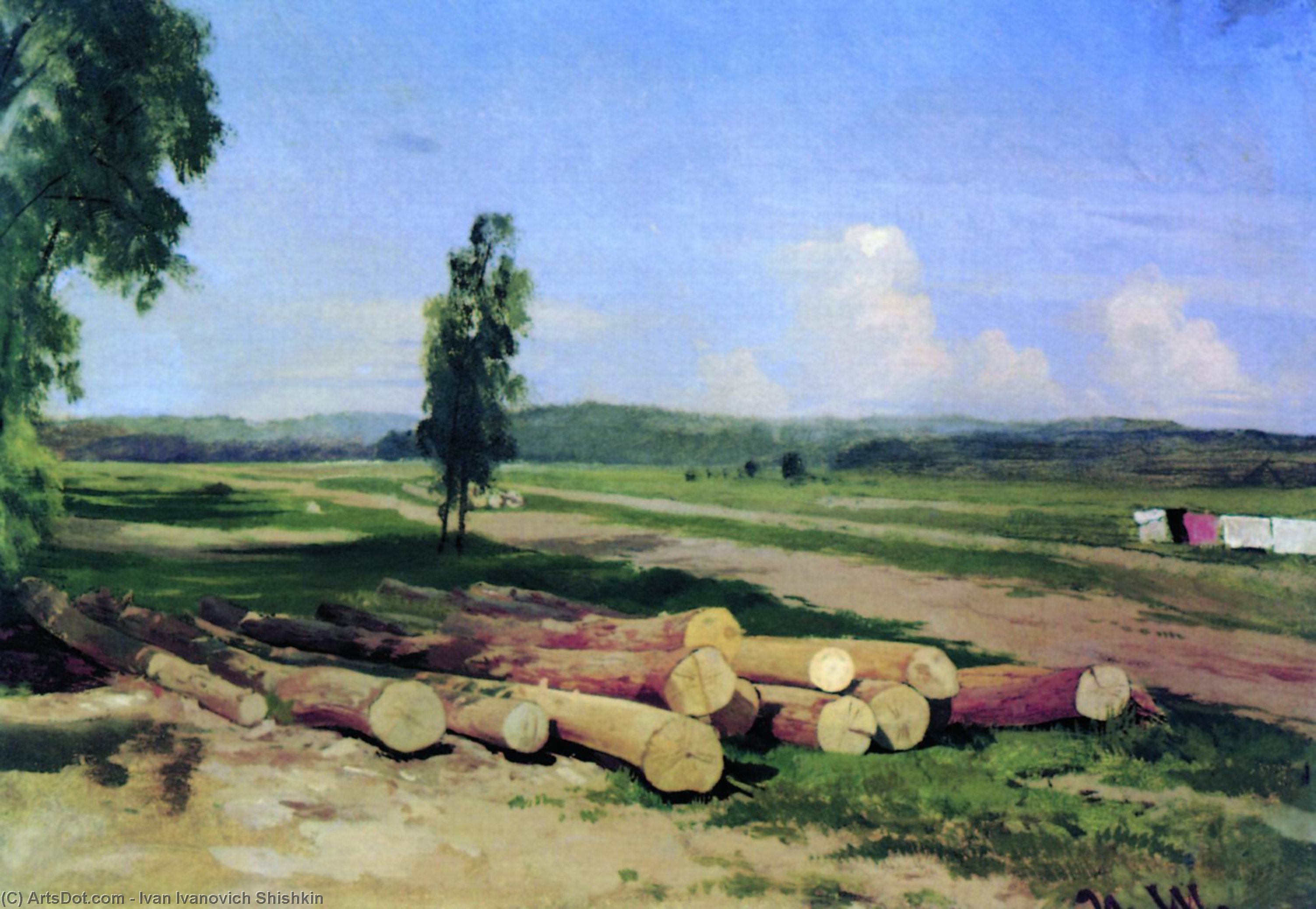 Logs. Kostiantynovka Village Near The Red Village — Ivan Ivanovich Shishkin
