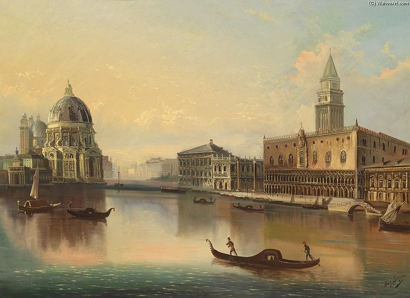 Motiv Aus Venedig Mit Blick Auf Santa Maria Della Salute — August Von Siegen