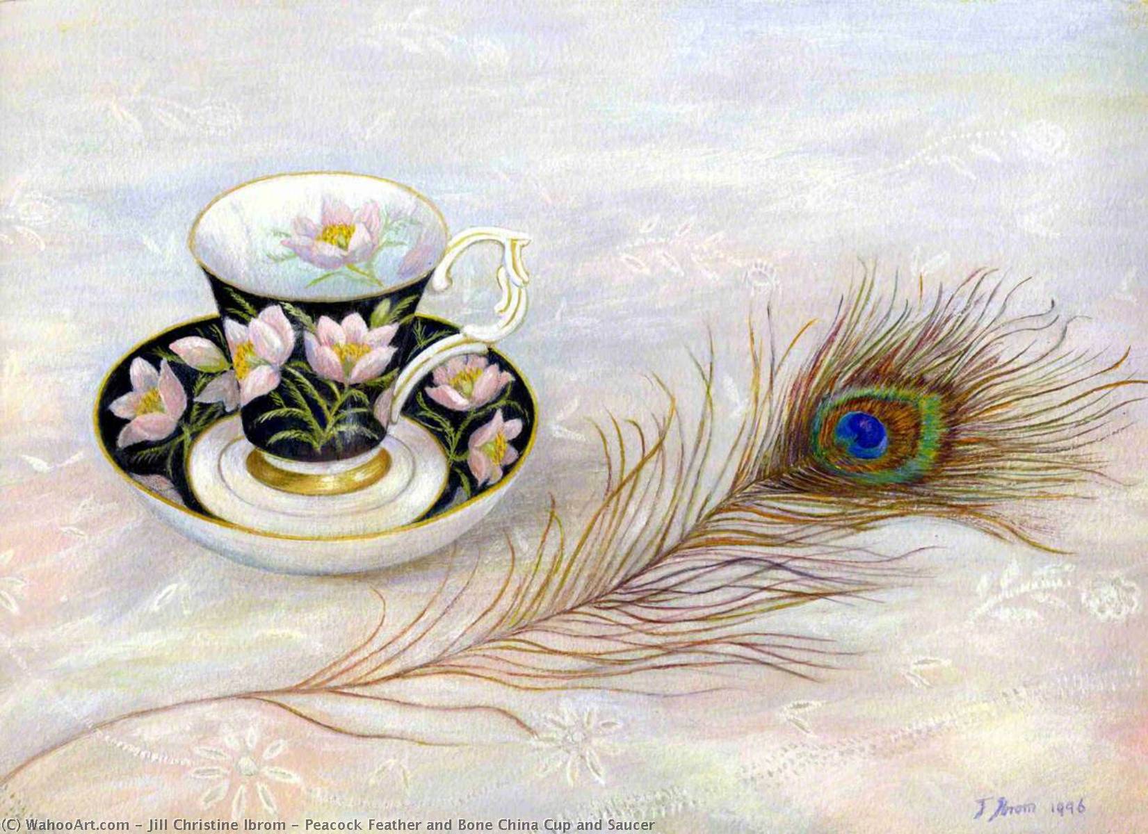Peacock Feather And Bone China Cup And Saucer — Jill Christine Ibrom