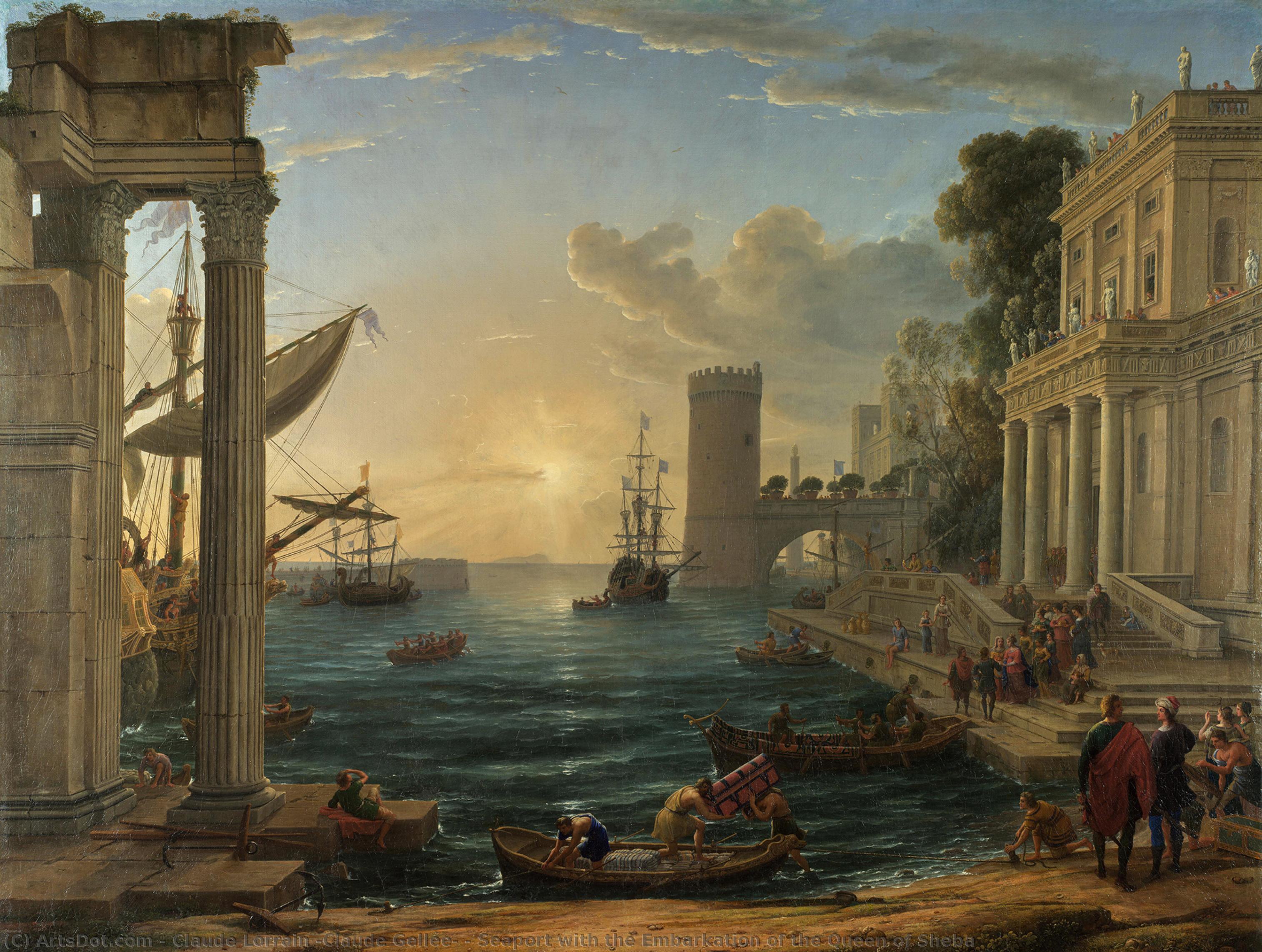 Seaport With The Embarkation Of The Queen Of Sheba — Claude Lorrain (claude Gellée)