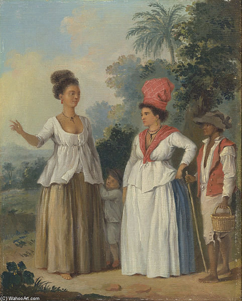 West Indian Women Of Color, With A Child And Black Servant — Agostino Brunias