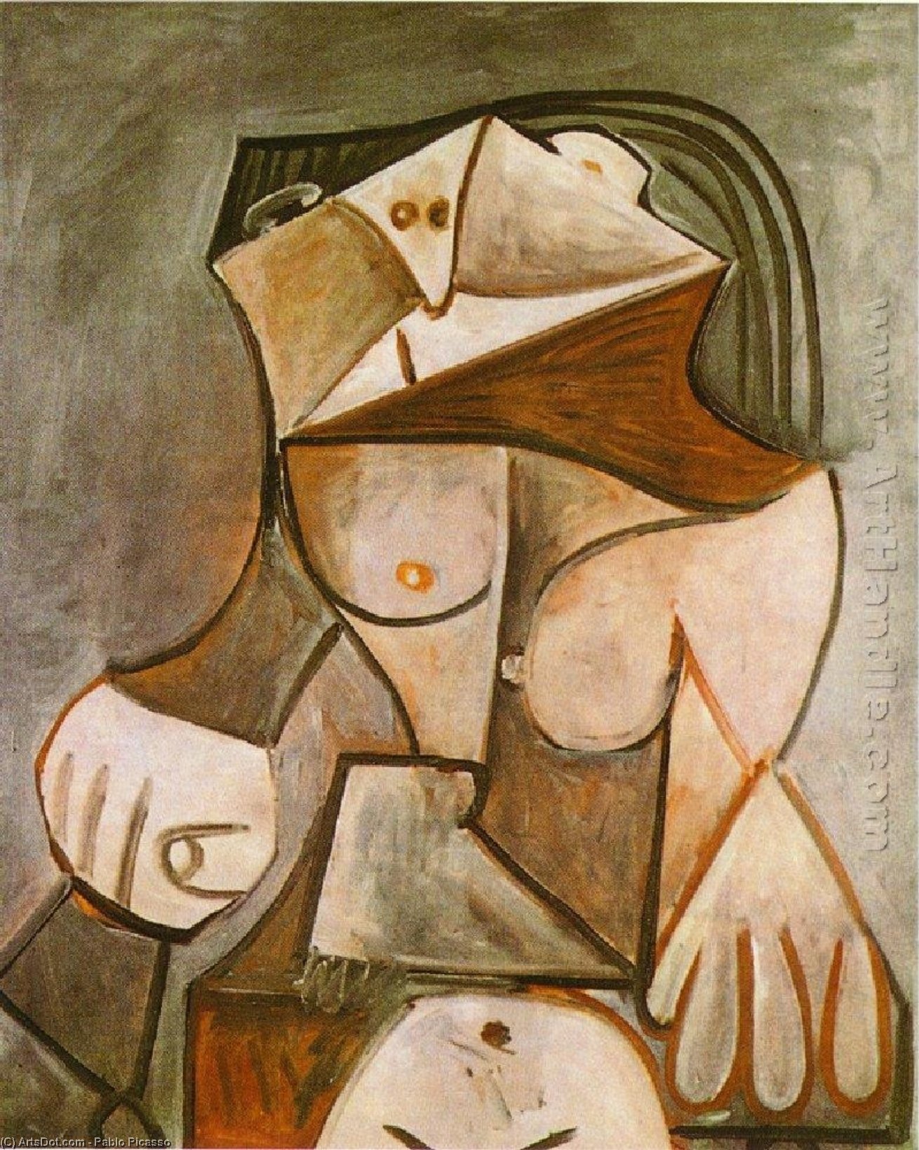 Crouching Female Nude — Pablo Picasso
