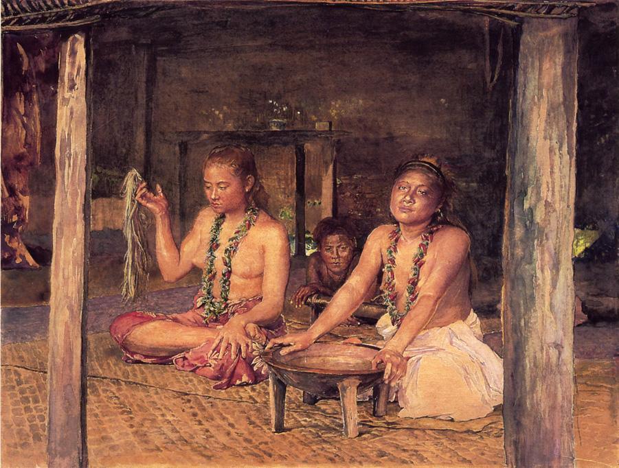 Siva With Siakumu Making Kava In Tofae's House — John La Farge