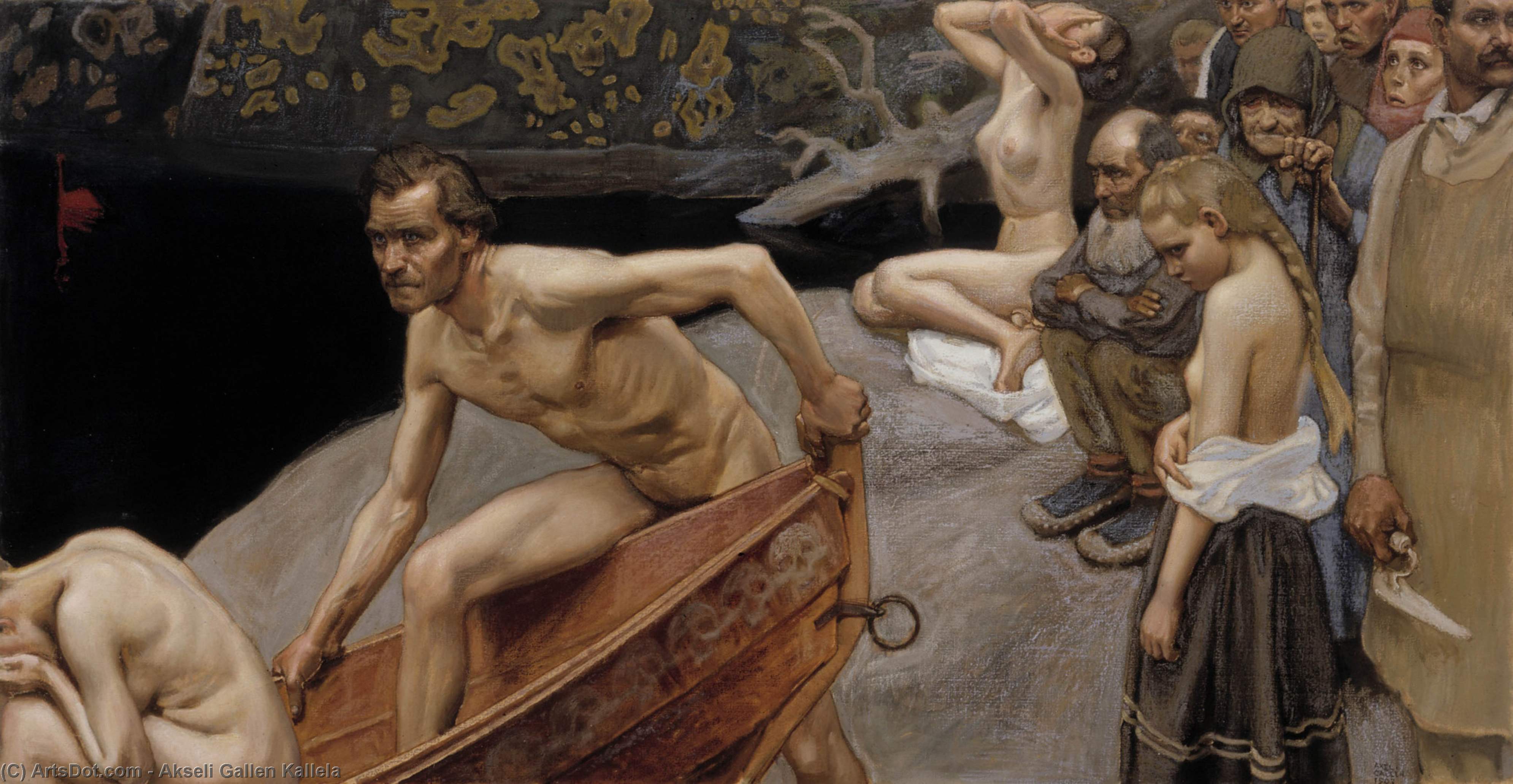 By The River Of Tuonela, Study For The Jusélius Mausoleum Frescos — Akseli Gallen-kallela