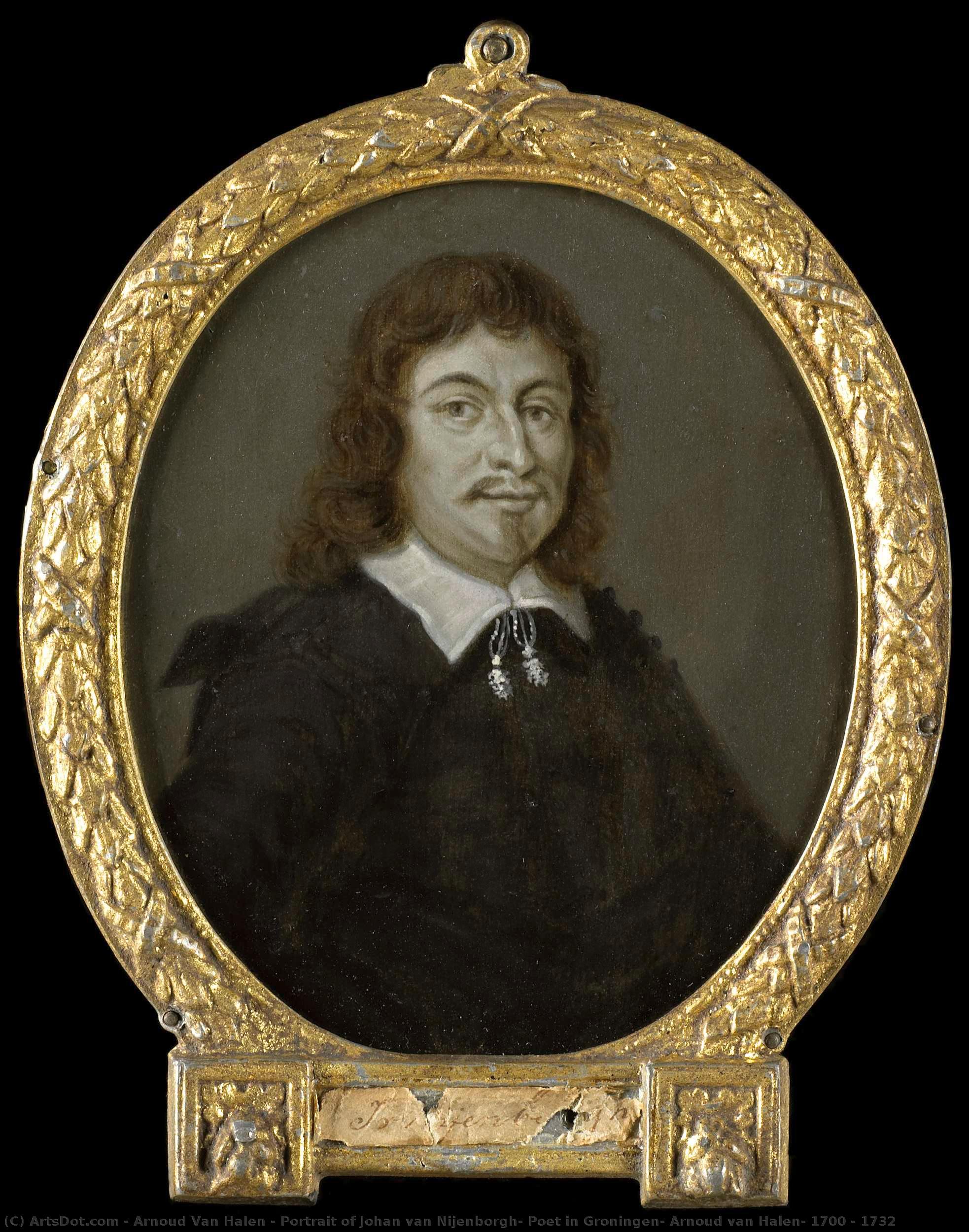 Portrait Of Johan Van Nijenborgh, Poet In Groningen, Arnoud Van Halen, 1700 - 1732 — Arnoud Van Halen