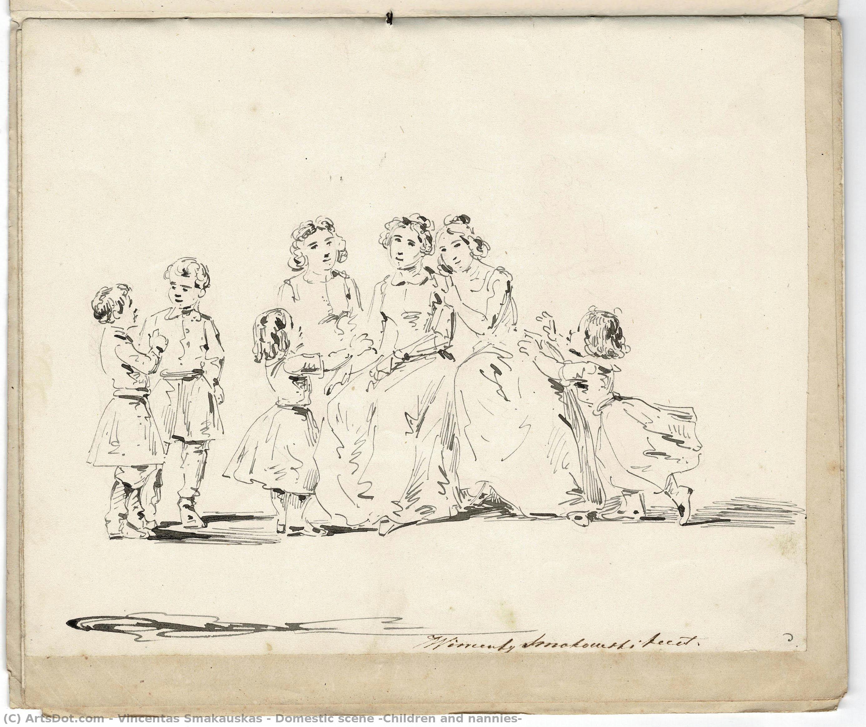 Domestic Scene (children And Nannies) — Vincentas Smakauskas