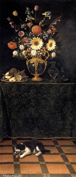 Still Life With A Puppy — Juan Van Der Hamen Y León