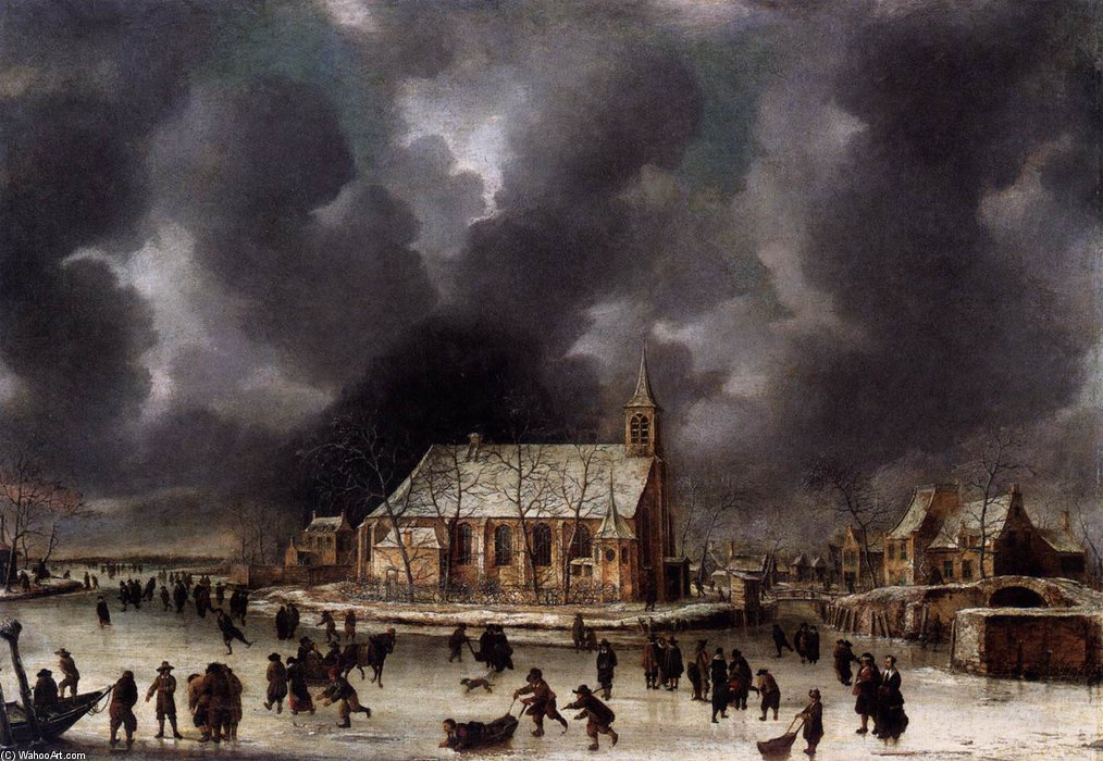 Skating At Sloten, Near Amsterdam — Jan Abrahamsz Beerstraten