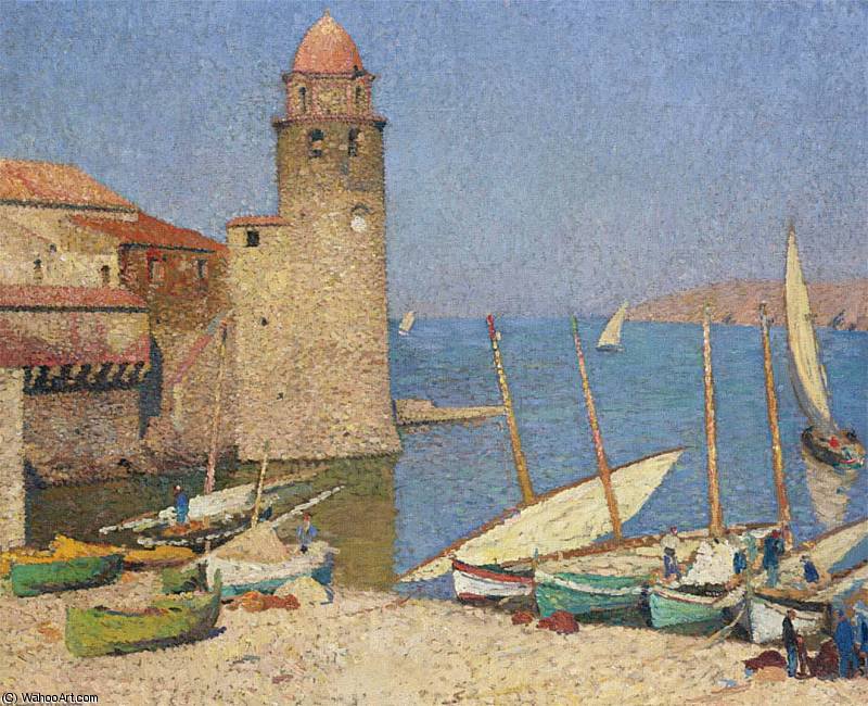 Ships At Port Collioure — Henri Jean Guillaume Martin