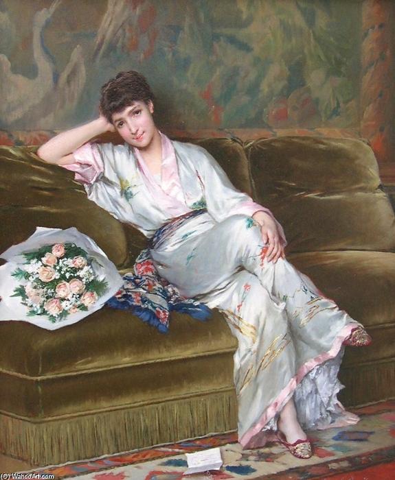 Le Billet Doux Huile Sur Toile — Gustave Léonhard De Jonghe