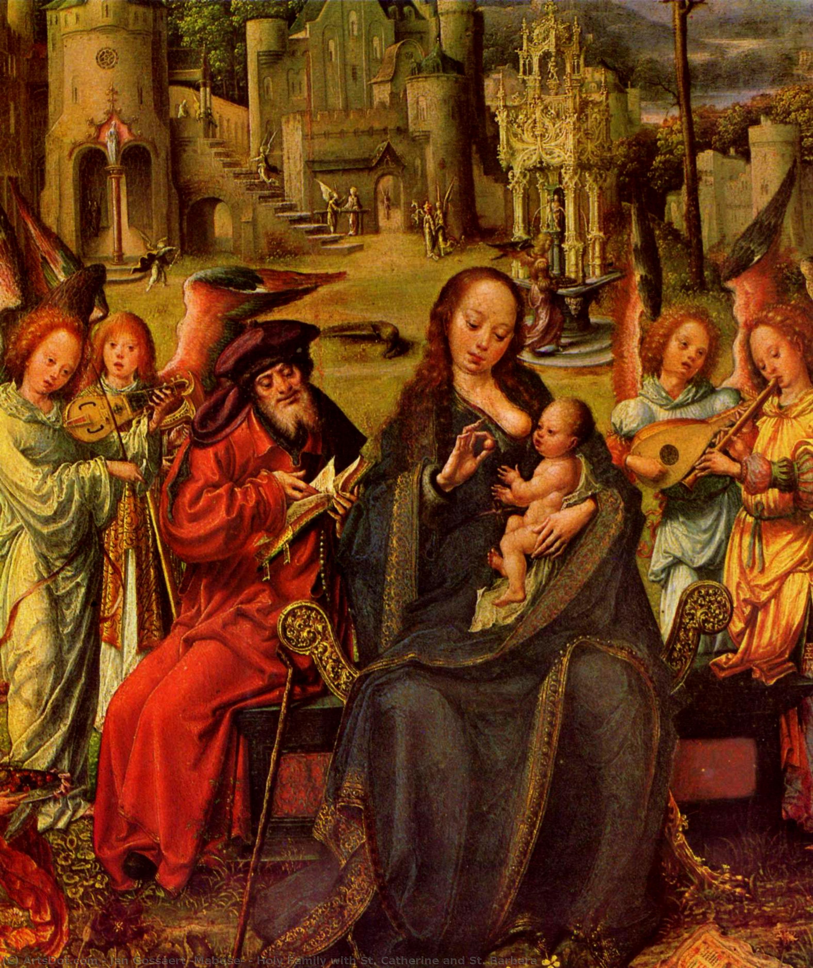 Holy Family With St. Catherine And St. Barbara — Jan Gossaert (mabuse)