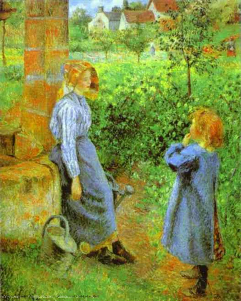 Woman And Child At A Well — ピサロ