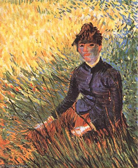 Femme Assise Dans L'herbe — Vincent Willem Van Gogh