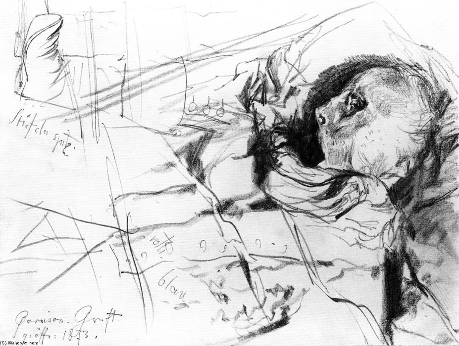 Head Of A Dead Man, And Boots — Adolph Von Menzel