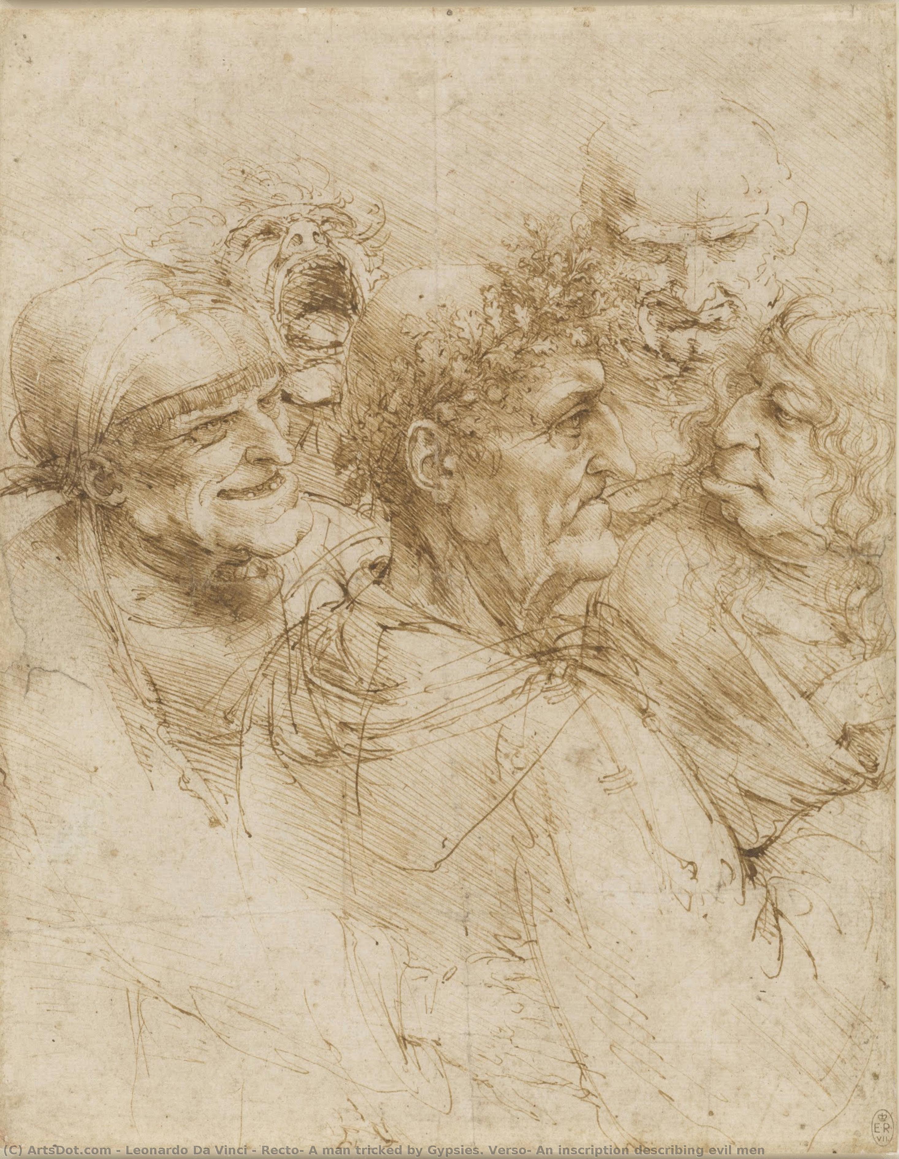 Recto: A Man Tricked By Gypsies. Verso: An Inscription Describing Evil Men — Leonardo Da Vinci