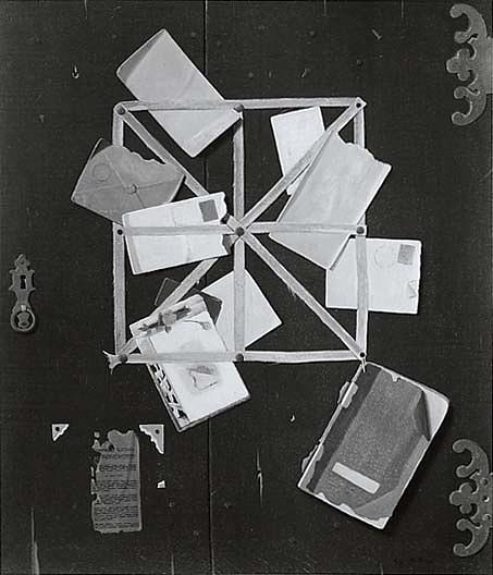 Letter Rack On Black, (painting) — John Frederick Peto