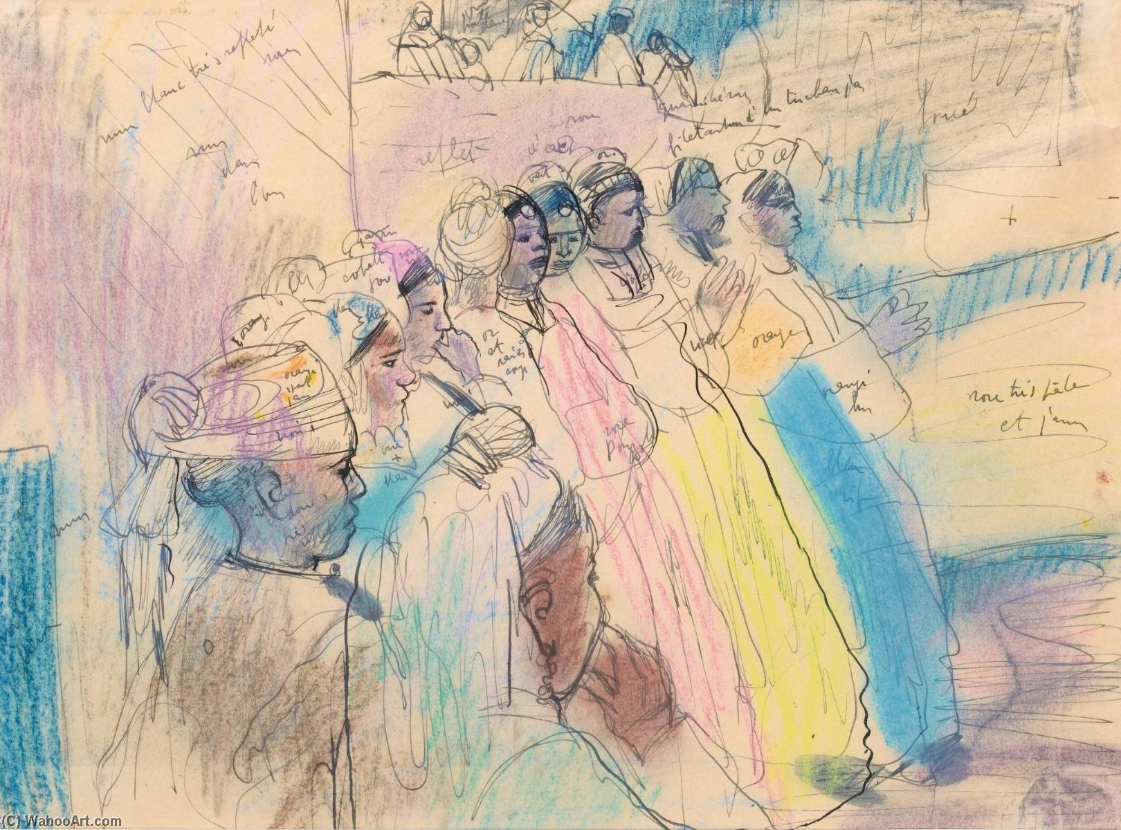 Six Études De Femmes Et Une Étude De Mains Filant — Edouard Léon Louis Legrand
