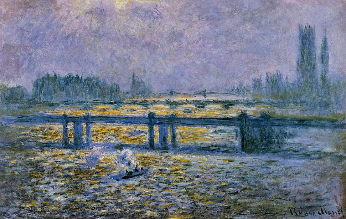 Puente Charing Cross, Reflejos Sobre El Támesis — Claude Monet