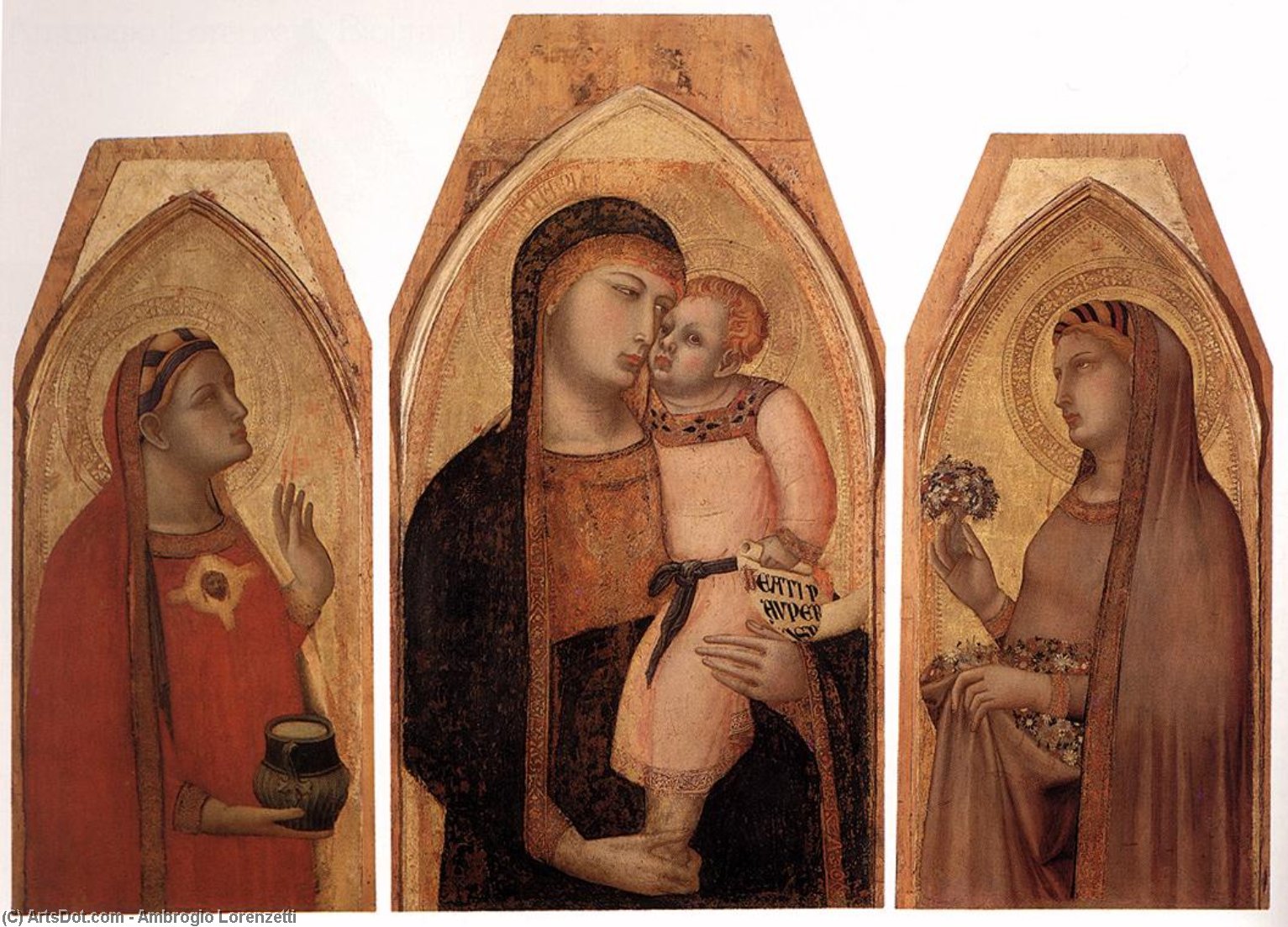 Madonna And Child With Mary Magdalene And St Dorothea — Ambrogio Lorenzetti