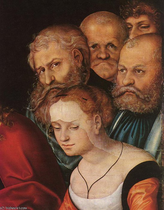 Christ And The Adulteress (detail) — Lucas Cranach The Elder