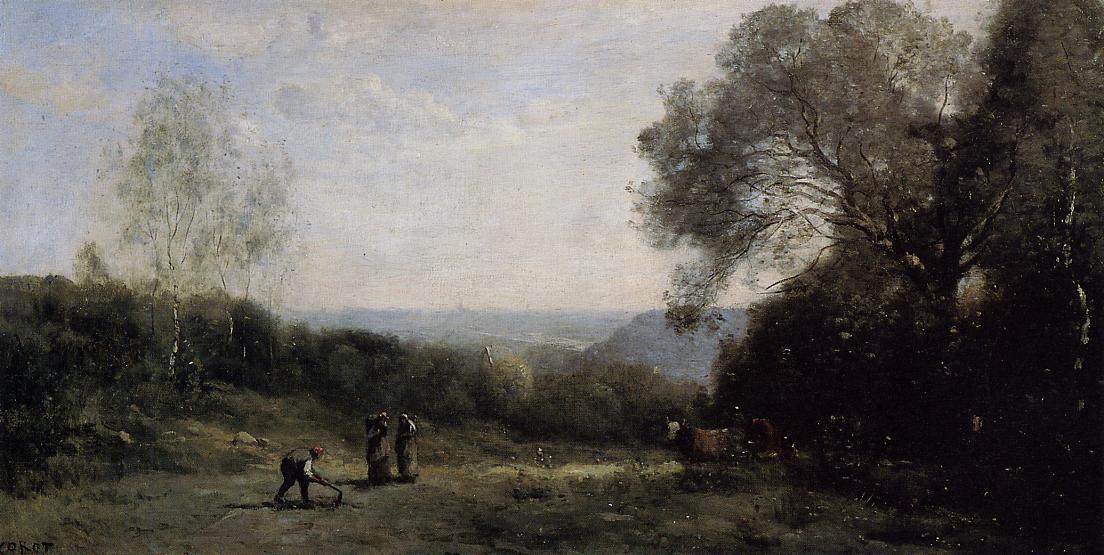 Outside Paris - The Heights Above Ville D'avray — Jean-baptiste-camille Corot