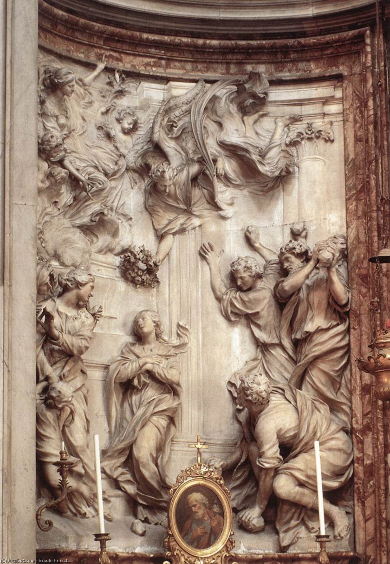 Stoning Of St Emerenziana — Ercole Ferrata