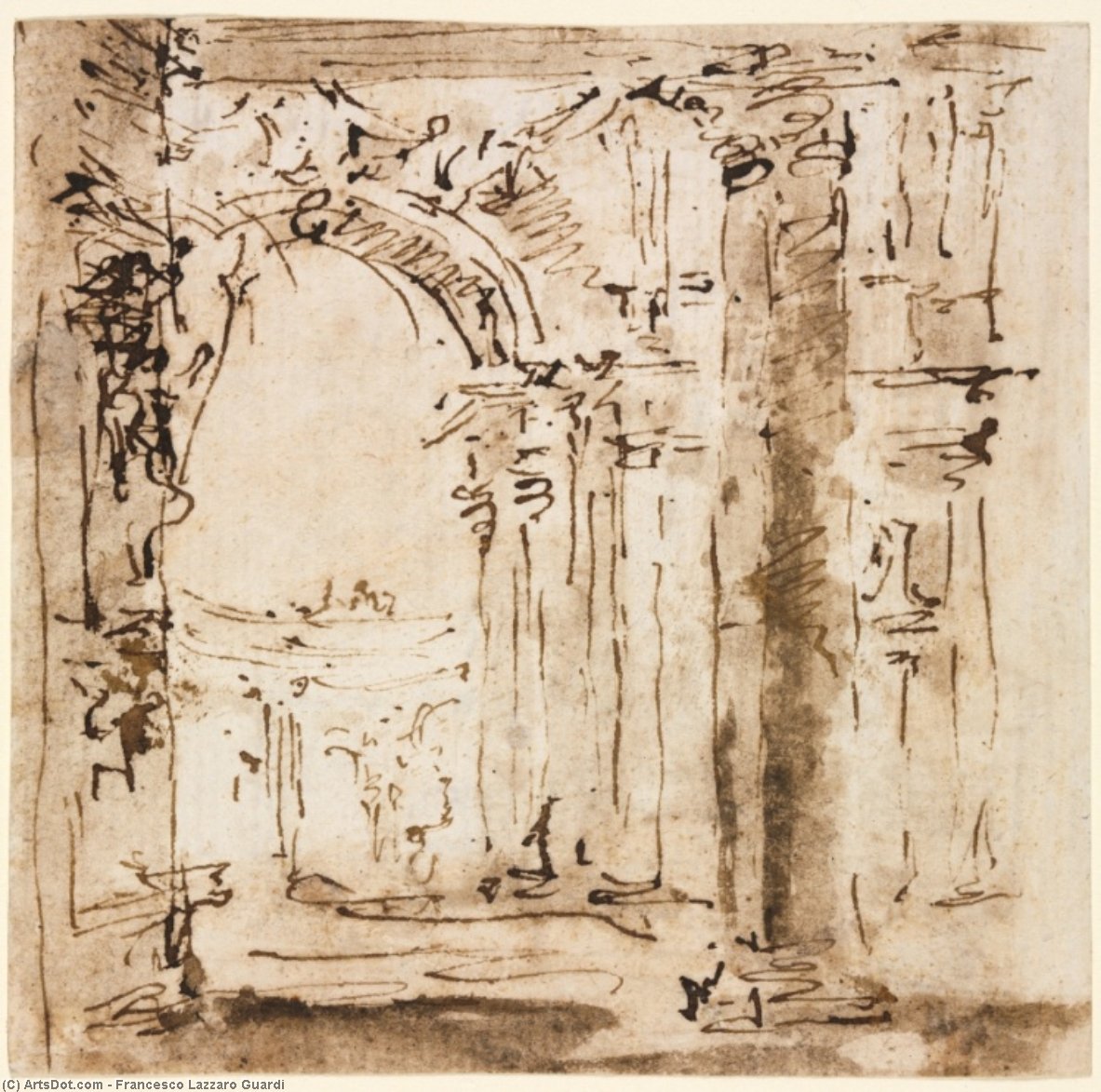 Sketch Of The Labyrinth Of The Villa Pisani — Francesco Lazzaro Guardi