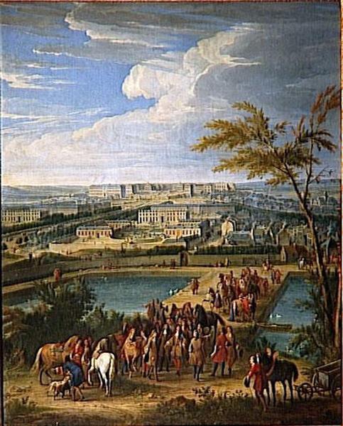 Vue De La Ville Et Du Chateau De Versailles Prise De La Butte De Montboron — Jean-baptiste Martin (martin Des Batailles)