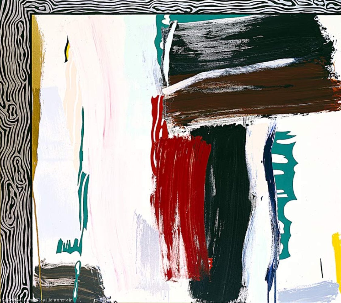 Painting With Silver Wood Grain Frame — Рой Лихтенштейн