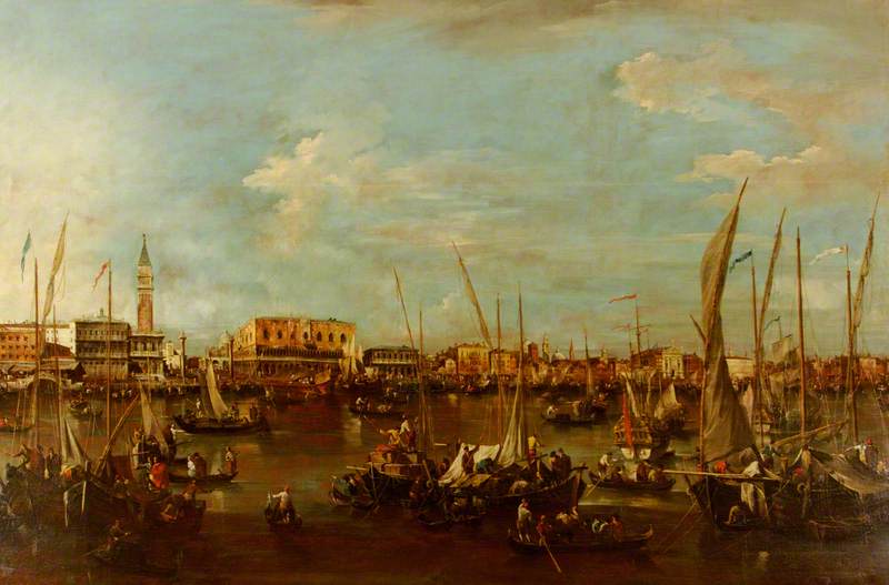 The Bacino Di San Marco With The Molo And The Doge's Palace, Venice — Francesco Lazzaro Guardi