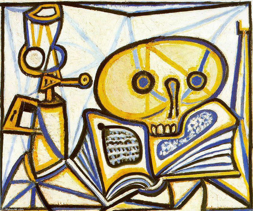 Grúa, Libro Y Lámpara De Aceite — Pablo Picasso