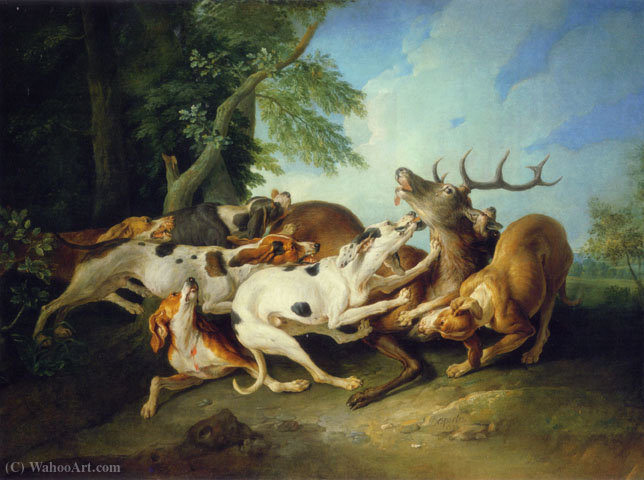 Cerf Aux Abois Par Desportes — Alexandre-françois Desportes