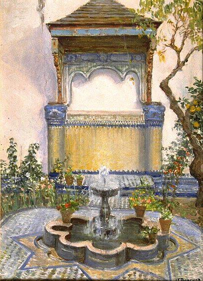 Intérieur D'une Maison Marocaine À Fès (titre Inscrit) — Joseph-félix Bouchor