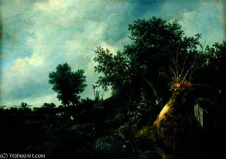 Landscape With A Hut — Якоб Исааксзон Ван Рейсдал