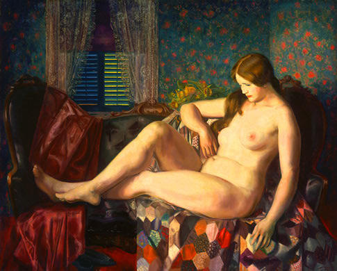 Nude With Hexagonal Quilt — ジョージ・ウェズリー・ベローズ